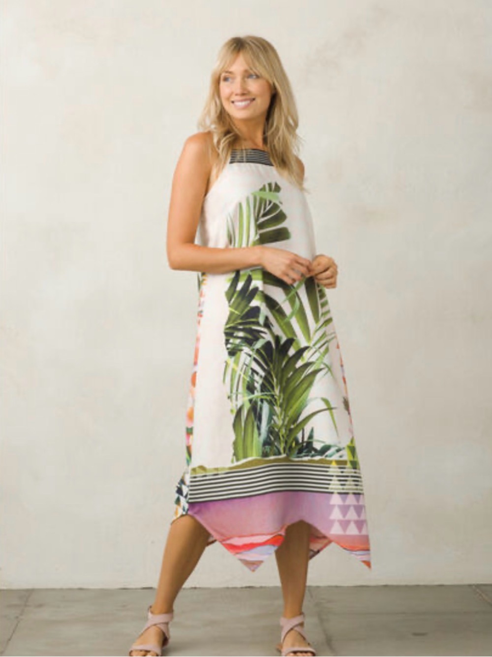 prAna Tropical Print Tencel Maxi Dress Size Small